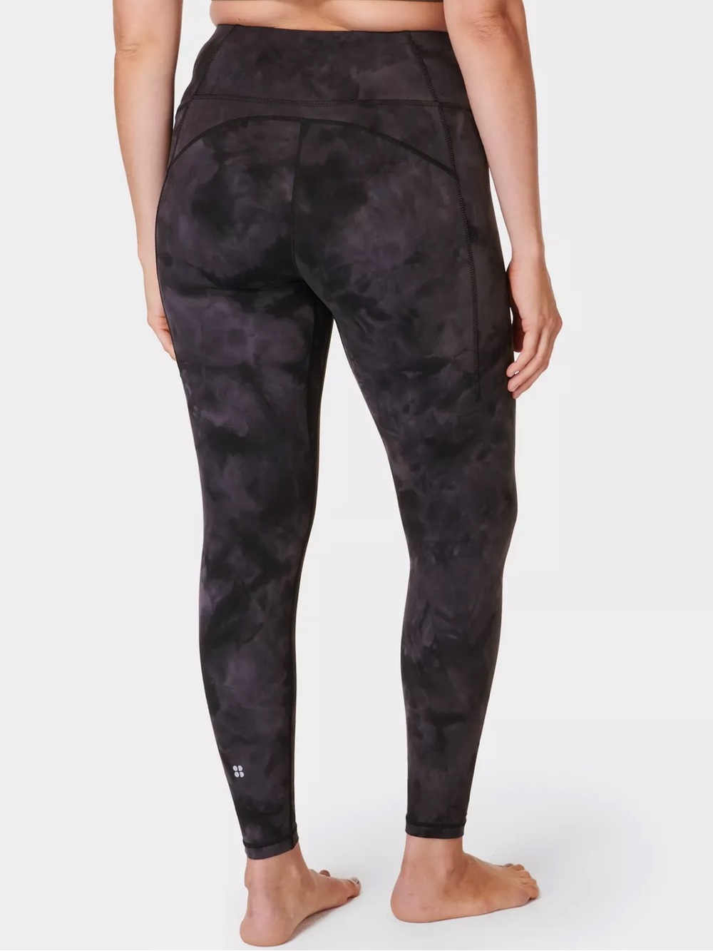 Sweaty Betty Super Soft 7/8 Length Leggings Black Spray Dye Print